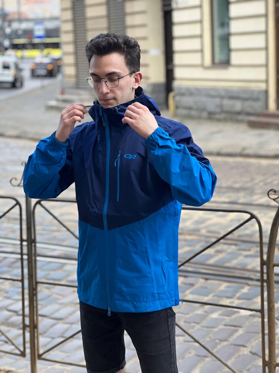 Куртка мембранная мужская Outdoor Research Gore-tex водонепроницаемая для походов M Синий (2680997)