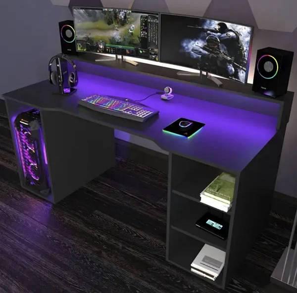 Компьютерный стол Mebellini Маршал Classic 1200х710/860х600 мм Антрацит (арт.SKEP1000-002) - фото 9 Компьютерный стол Mebellini Маршал Classic 1200х710/860х600 мм Антрацит (арт.SKEP1000-002) - фото 9