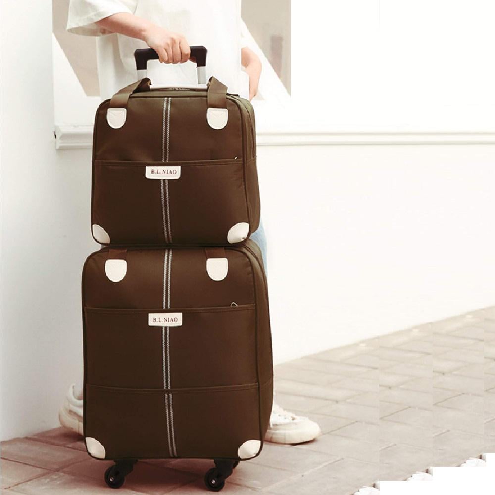 Дорожня сумка-валіза текстиль HOME R95587-BR 38х43 см/31,5х34 см 2 шт. Коричневий (2200000344939) - фото 5 Дорожня сумка-валіза текстиль HOME R95587-BR 38х43 см/31,5х34 см 2 шт. Коричневий (2200000344939) - фото 5