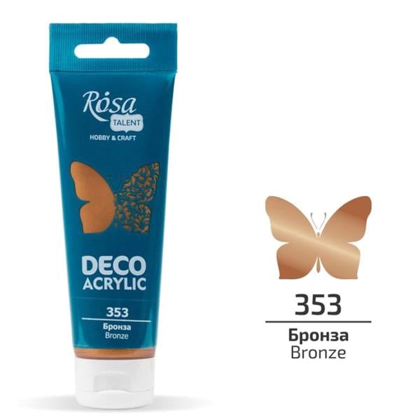 Акриловая краска для декора ROSA Talent 353 металлик 75 мл Бронзовый (322353) - фото 1 Акриловая краска для декора ROSA Talent 353 металлик 75 мл Бронзовый (322353) - фото 1