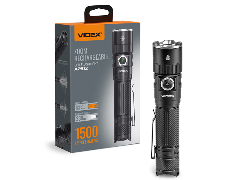 Фонарик портативный светодиодный Videx VLF-A231Z 1500Lm 5000K (9296)