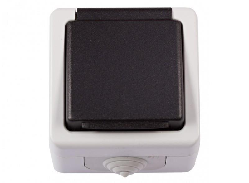 Розетка Luxel Debut 1-а накладна IP54 6511 Сірий (00000038367)