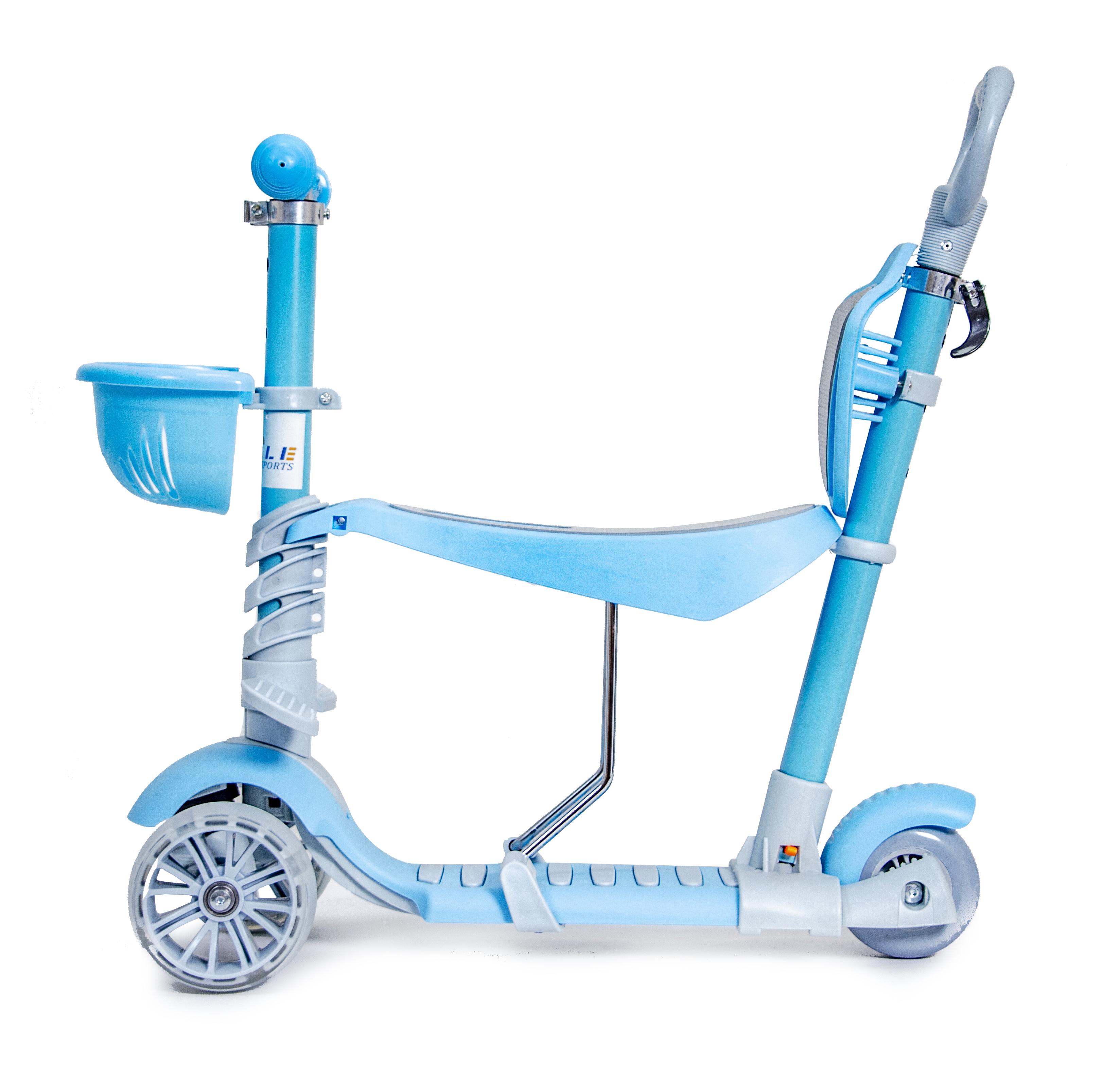 Самокат Scooter Smart 5в1 багатофункціональний з батьківською ручкою Blue - фото 1