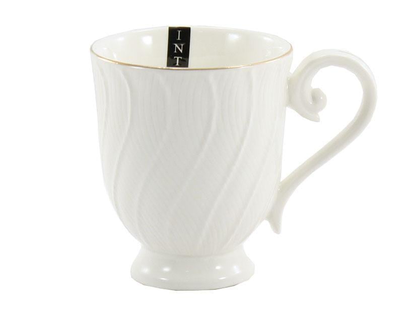 Кухоль порцеляновий Interos Хвиля круглий 330 мл Білий (LTSL-M0113-A)