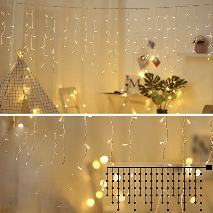 Гирлянда Alphatrade Бахрома 3x0,5 м 108 LED Прозрачный/Теплый белый (120071) - фото 2