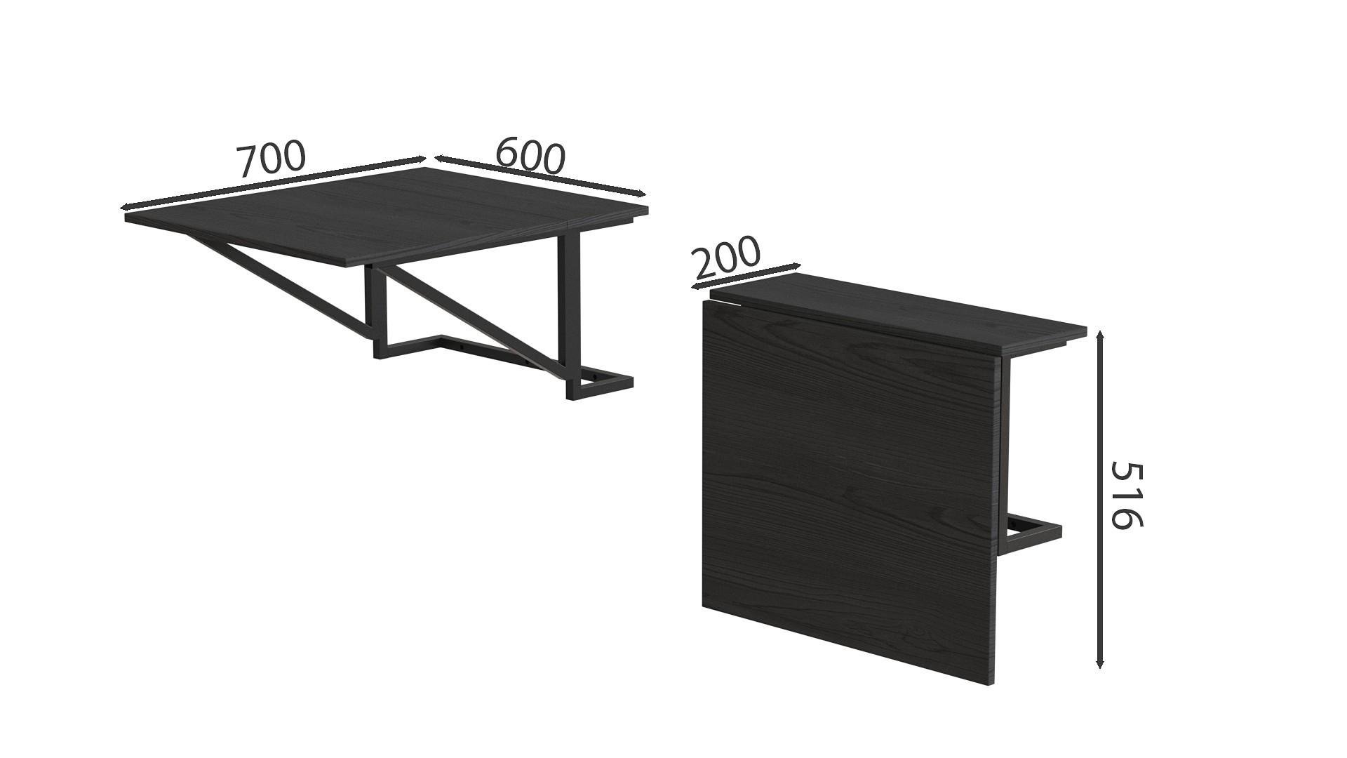 Стол раскладной Ferrum-decor Александр 3 металл/ДСП 16 мм 750x600x700 мм Черный/Сосная Кембра 16мм (FRD-104894) - фото 3 Стол раскладной Ferrum-decor Александр 3 металл/ДСП 16 мм 750x600x700 мм Черный/Сосная Кембра 16мм (FRD-104894) - фото 3