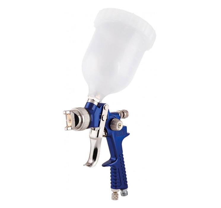 Краскораспылитель пневматический Miol 1,4 мм 0,6 л пластиковый верхний бак HVLP Синий (23907)