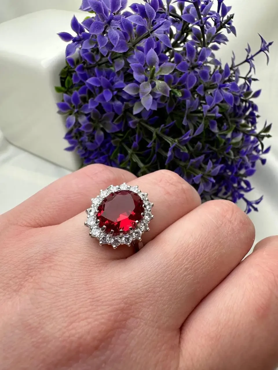 Кольцо серебряное Джоли Кольцо р. 18,5 925 проба Красный (30070762)