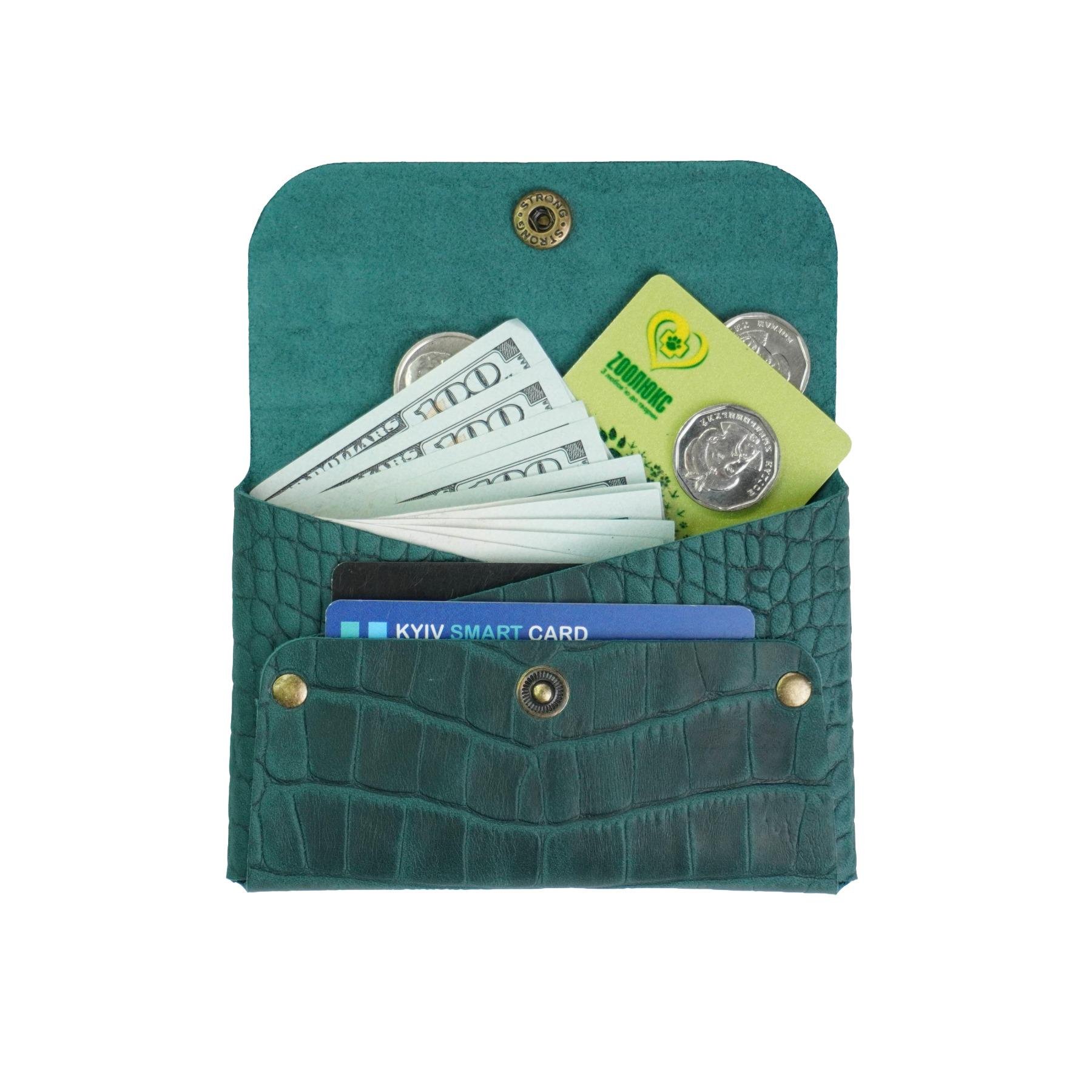 Кошелек кожаный Крокодил Mini-02 Опал - фото 2 Кошелек кожаный Крокодил Mini-02 Опал - фото 2