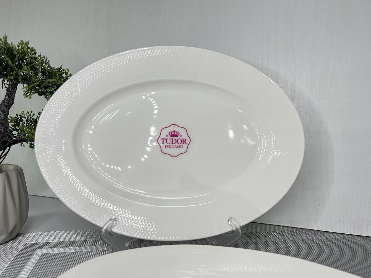 Блюдо порцелянове TUDOR СІТКА овальне 25 см (TU1045-2)