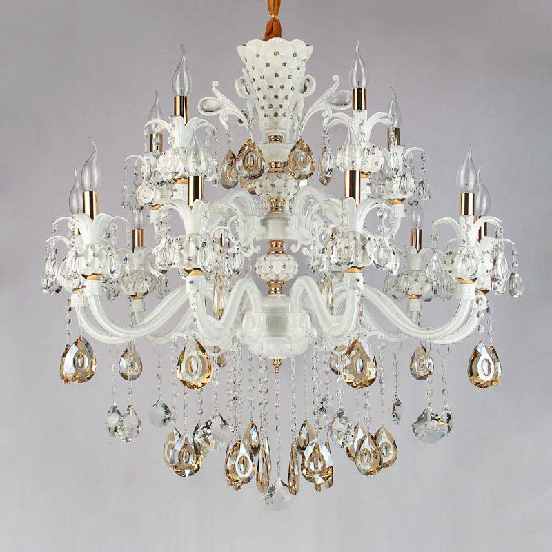 Люстра подвесная Light House ES-15537/10+5 хрустальная Белый