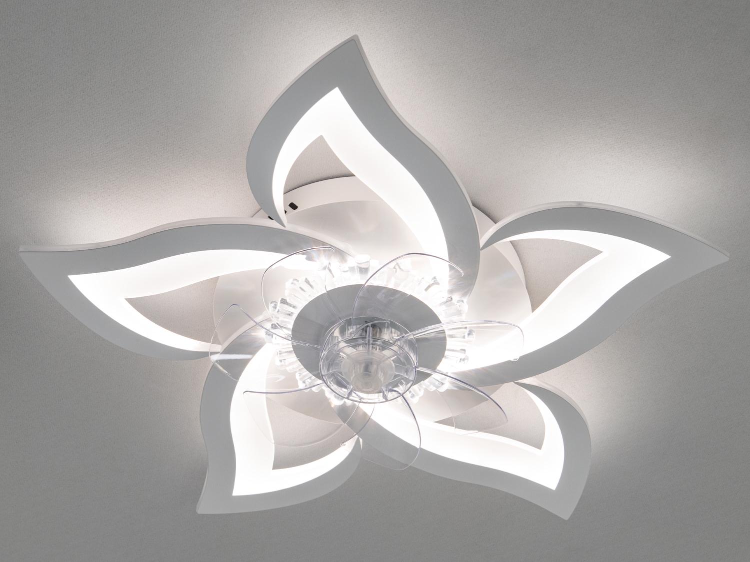 Люстра-вентилятор светодиодная димер/пульт 90W Белый (8146/5WH FS) - фото 3