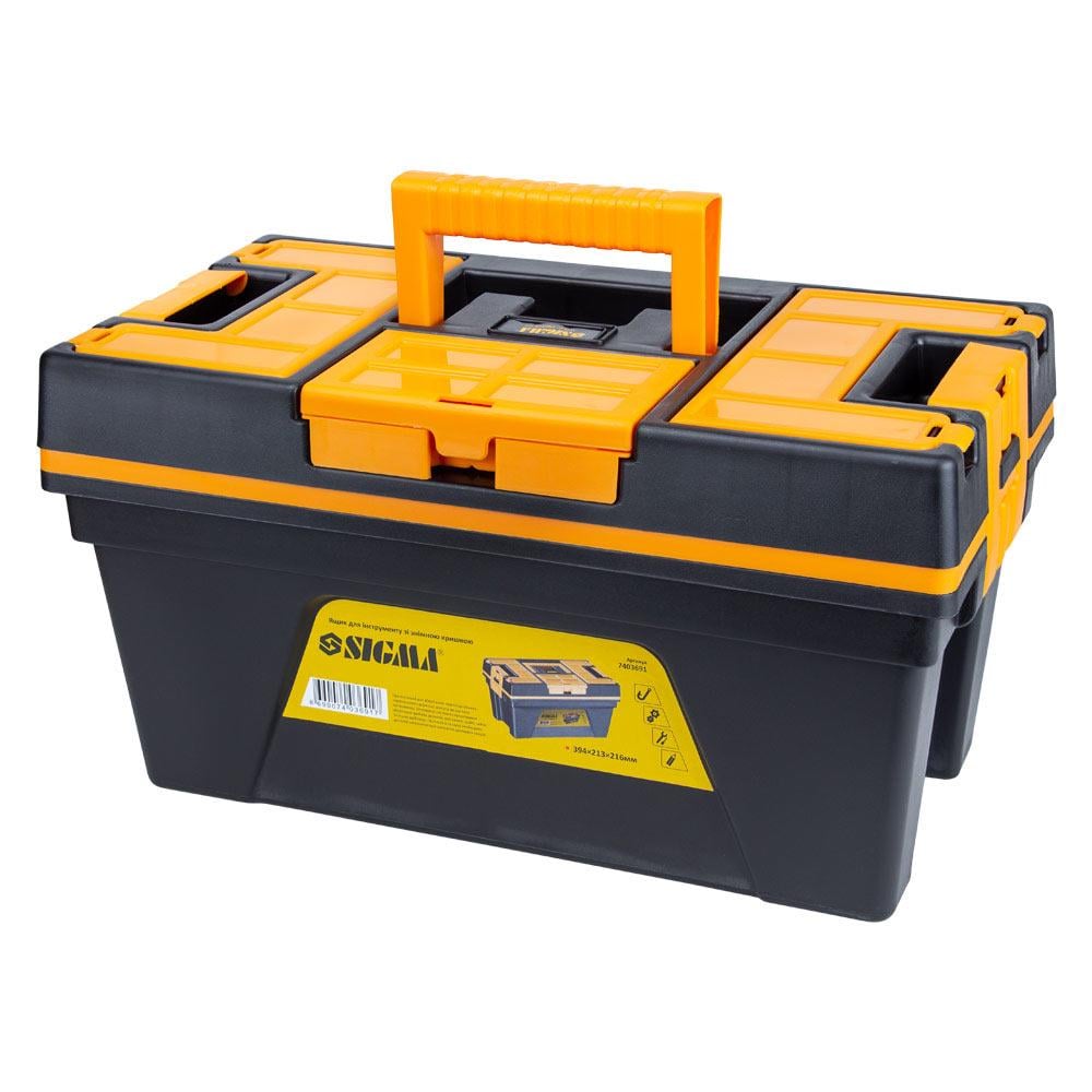 Ящик для інструментів Sigma 394x213x216 мм зі знімною кришкою (7403691)