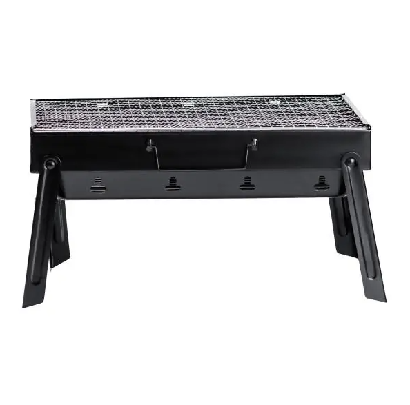Мангал-валіза складана з гратами з нержавіючої сталі Чорний