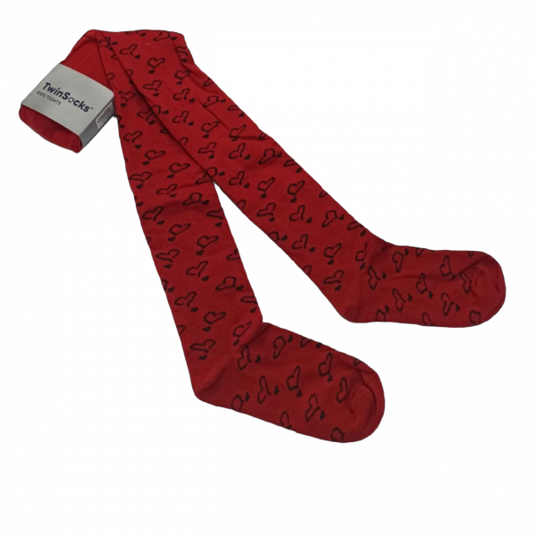Колготки для девочек TwinSocks Сердечки 116 см -122 Красный (310-К)