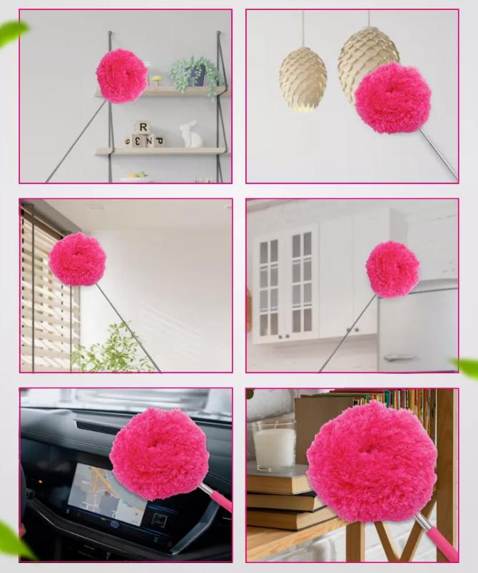 Щетка телескопическая с отверстием для уборки пыли Розовый (2498595985) - фото 9