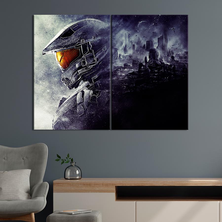 Настенний декор Фантастическая игра Halo 111x81 см (A147-2)