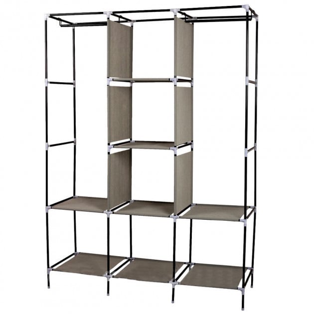 Складной тканевый шкаф одежды Storage Wardrobe 88130 на 3 секции Красный (V2881) - фото 6