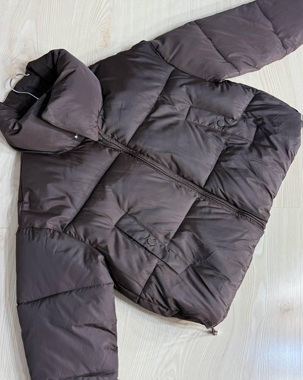 Куртка женская LADY YEP 10043 короткая на молнии с воротником р. 42 Коричневый (4819) - фото 7