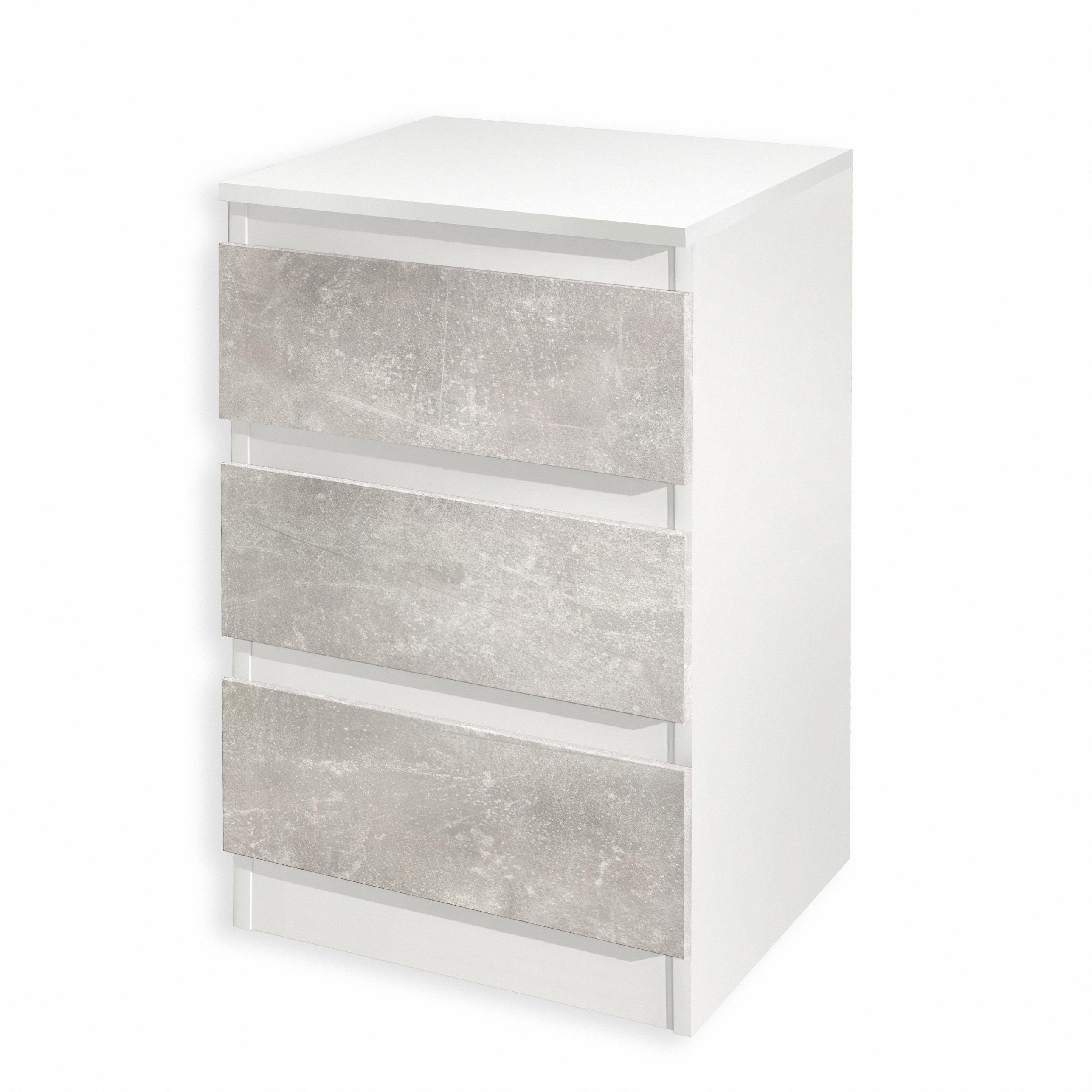Тумба прикроватная на 3 ящика FT-216 400x398x758 мм Белый/Бетон - фото 2