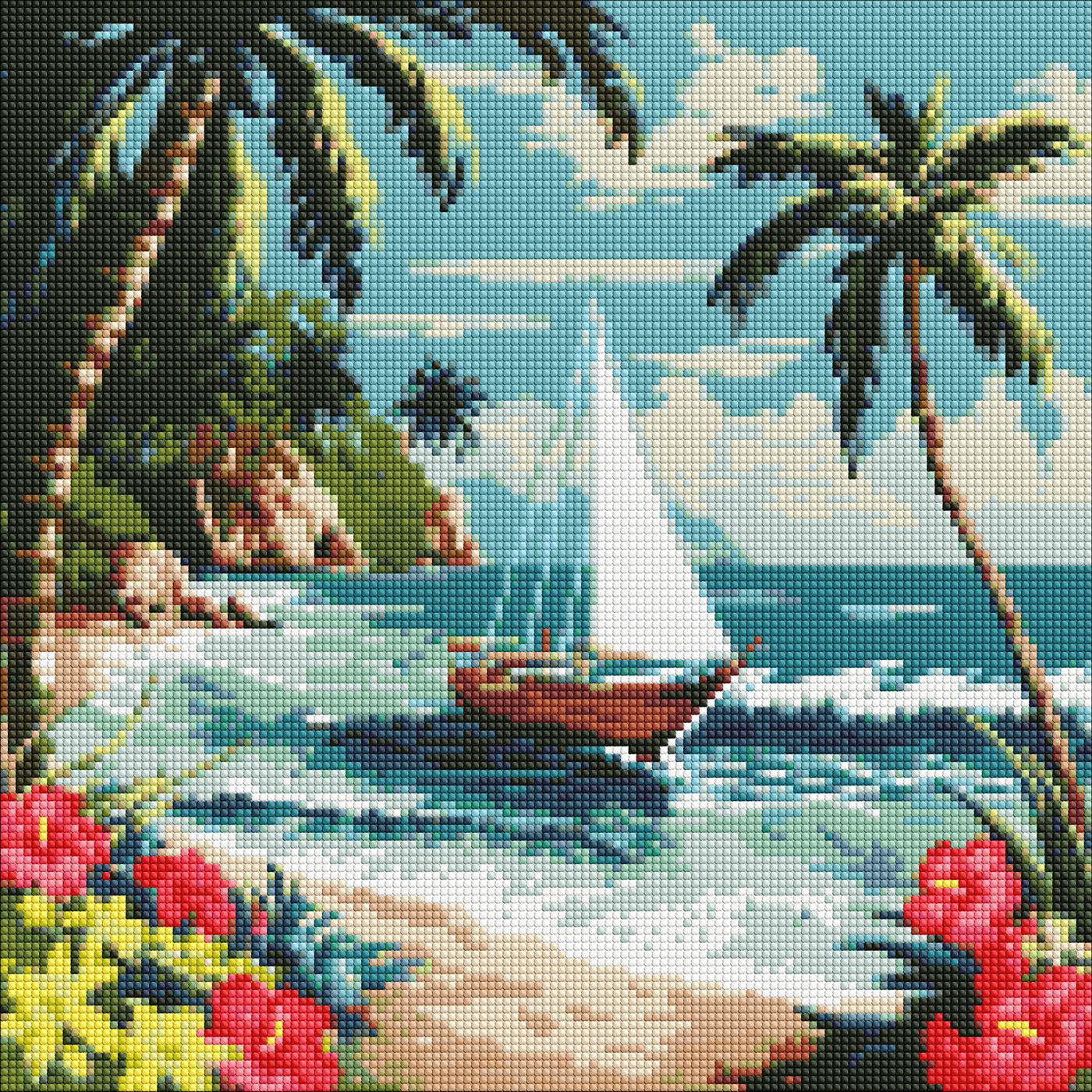 Алмазна мозаїка Ідейка Сонячний берег (AMO7806)