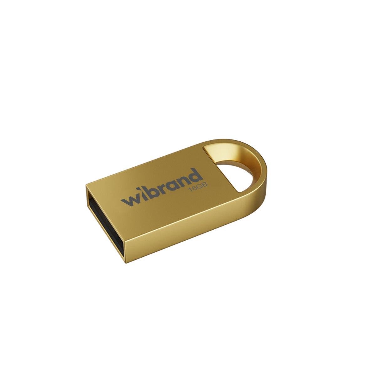 Флеш-пам'ять USB металлический брелок моноблок Wibrand WI2.0/LY16M2G USB 2.0 Lynx 16 Gb Gold (600985)