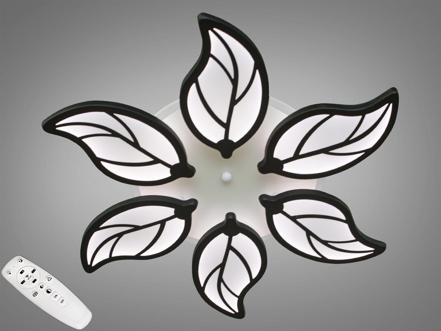 Люстра потолочная Diasha с диммером и подсветкой 105W Черный