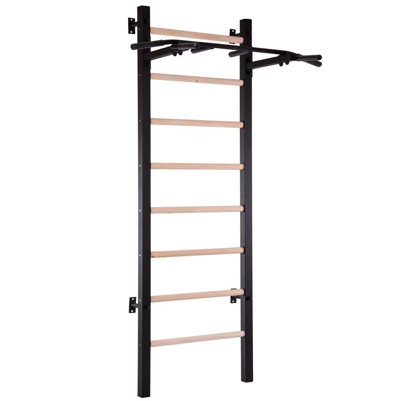 Шведская стенка-стойка SP-Planeta Power Wood L-1433 с несъемным турником Черный (2538938484)