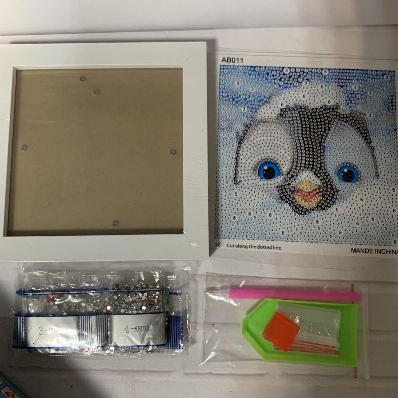 Алмазная мозаика Пингвин 15х15 см (13886359)