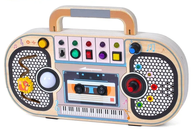 Деревянная игрушка QiAiKe MD1346 Busy Board Монтессори 2в1 29-18-3 см (2899423641)
