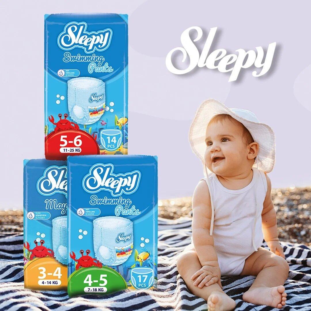 Подгузники-трусики Sleepy для купания 17 шт. р. 4-5 7-18 кг (000006413) - фото 6 Подгузники-трусики Sleepy для купания 17 шт. р. 4-5 7-18 кг (000006413) - фото 6