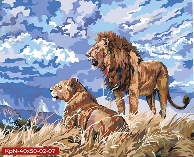 Картина по номерам Danko Toys Львы 40x50 см (KpNe-40х50-02-07) Картина по номерам Danko Toys Львы 40x50 см (KpNe-40х50-02-07)