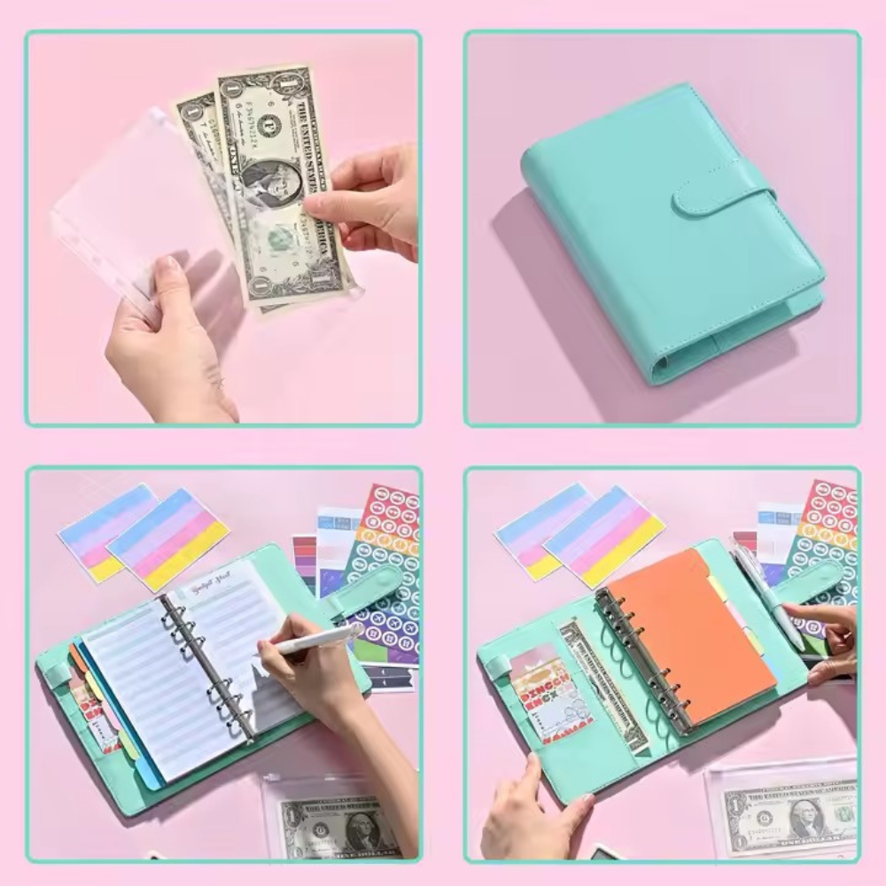 Блокнот-планер для грошей бюджету та зберігання фінансів/для ведення обліку доходу формат А6 Бірюзовий - фото 4 Блокнот-планер для грошей бюджету та зберігання фінансів/для ведення обліку доходу формат А6 Бірюзовий - фото 4