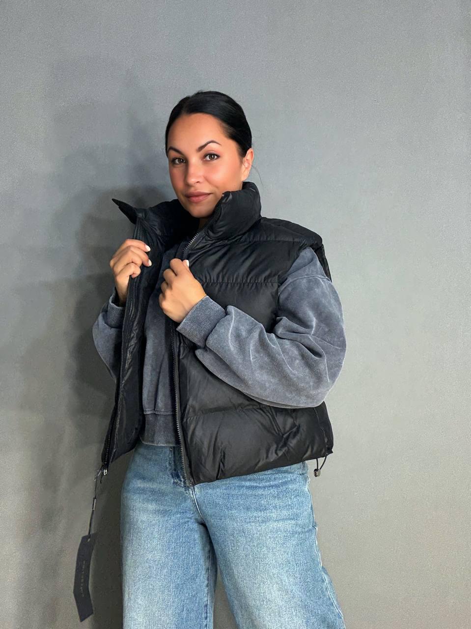 Жилетка жіноча A-N 10013 дута без капюшона р. 42 Чорний - фото 3