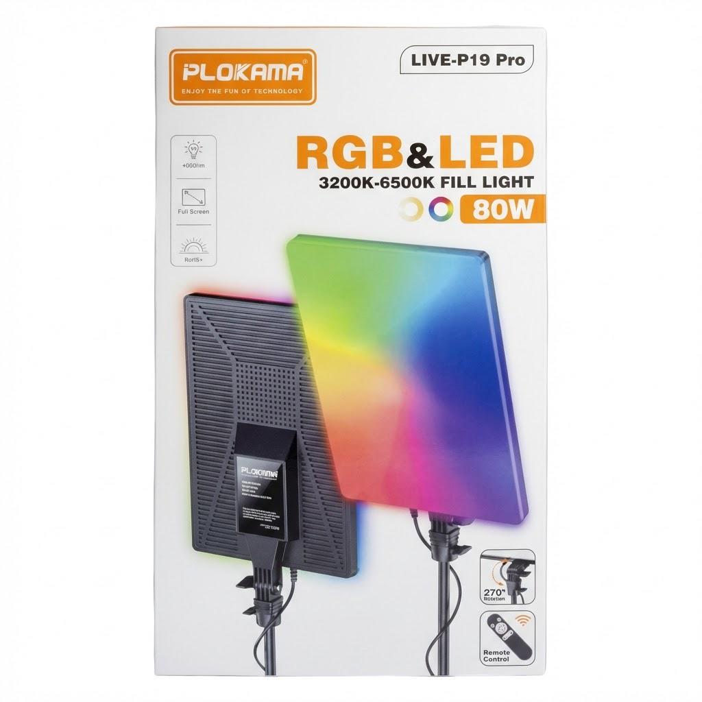 Лампа студійна RGB LED PLOKAMA LIVE-P19 Pro 3200–6500K 80W 280×400 мм Чорний (32081402) - фото 2