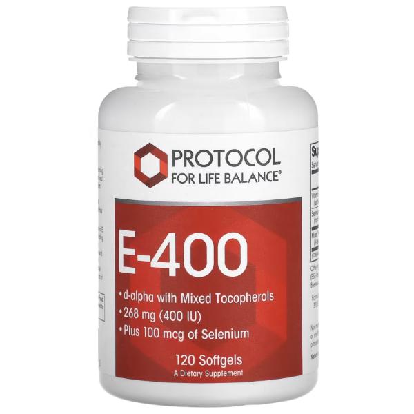 Витамин E Protocol for Life Balance E-400 120 Softgels (23712951)