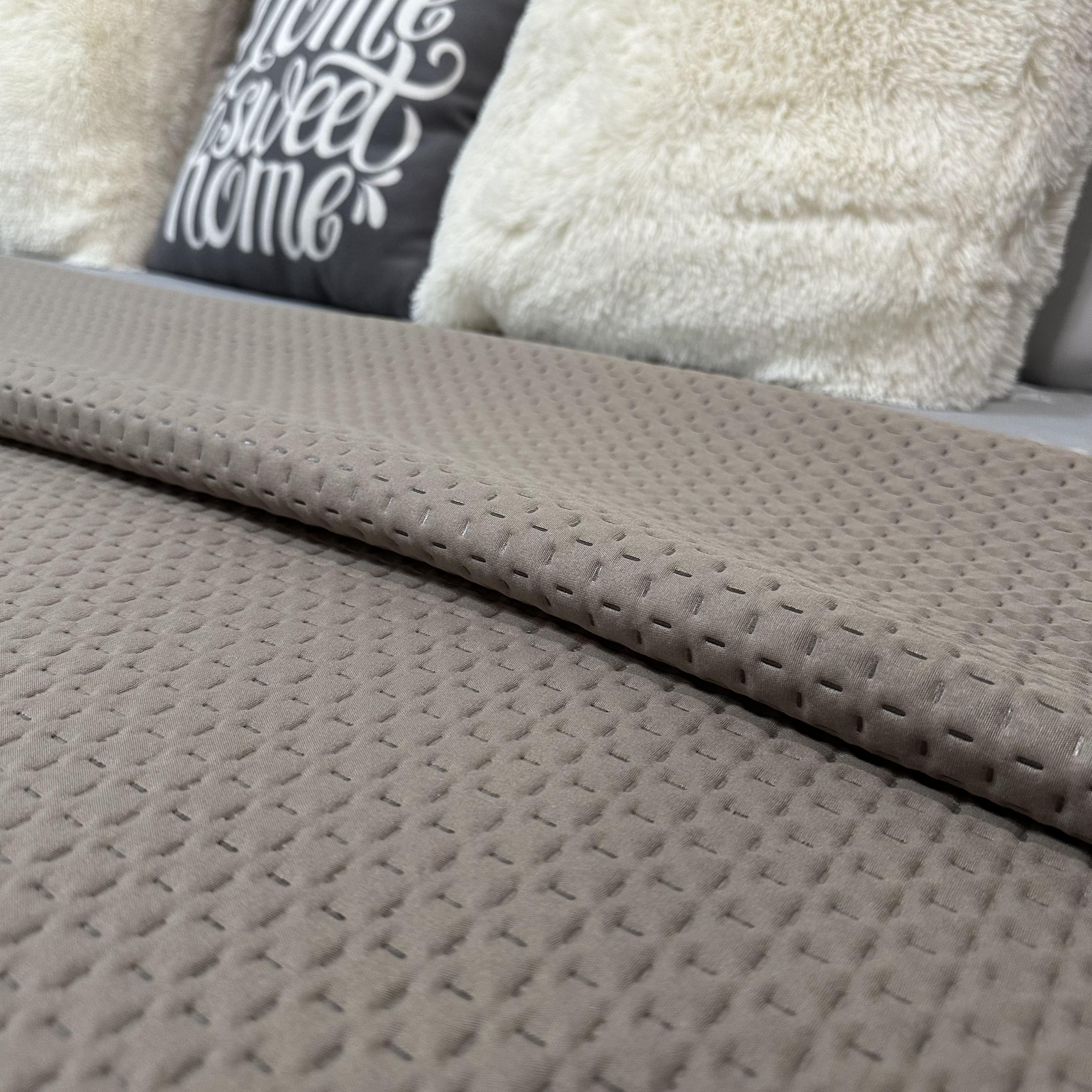 Покрывало на кровать евро 200x230 см Кофейный (Р-HB-1) - фото 2