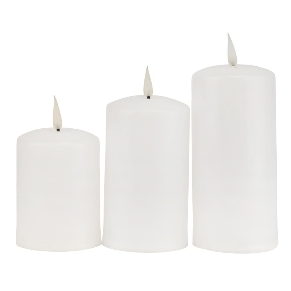 Набор рождественских светодиодных свечей LED 15х12,5х10 см из 3 шт. на батарейках Белый (147-81-6032-019)
