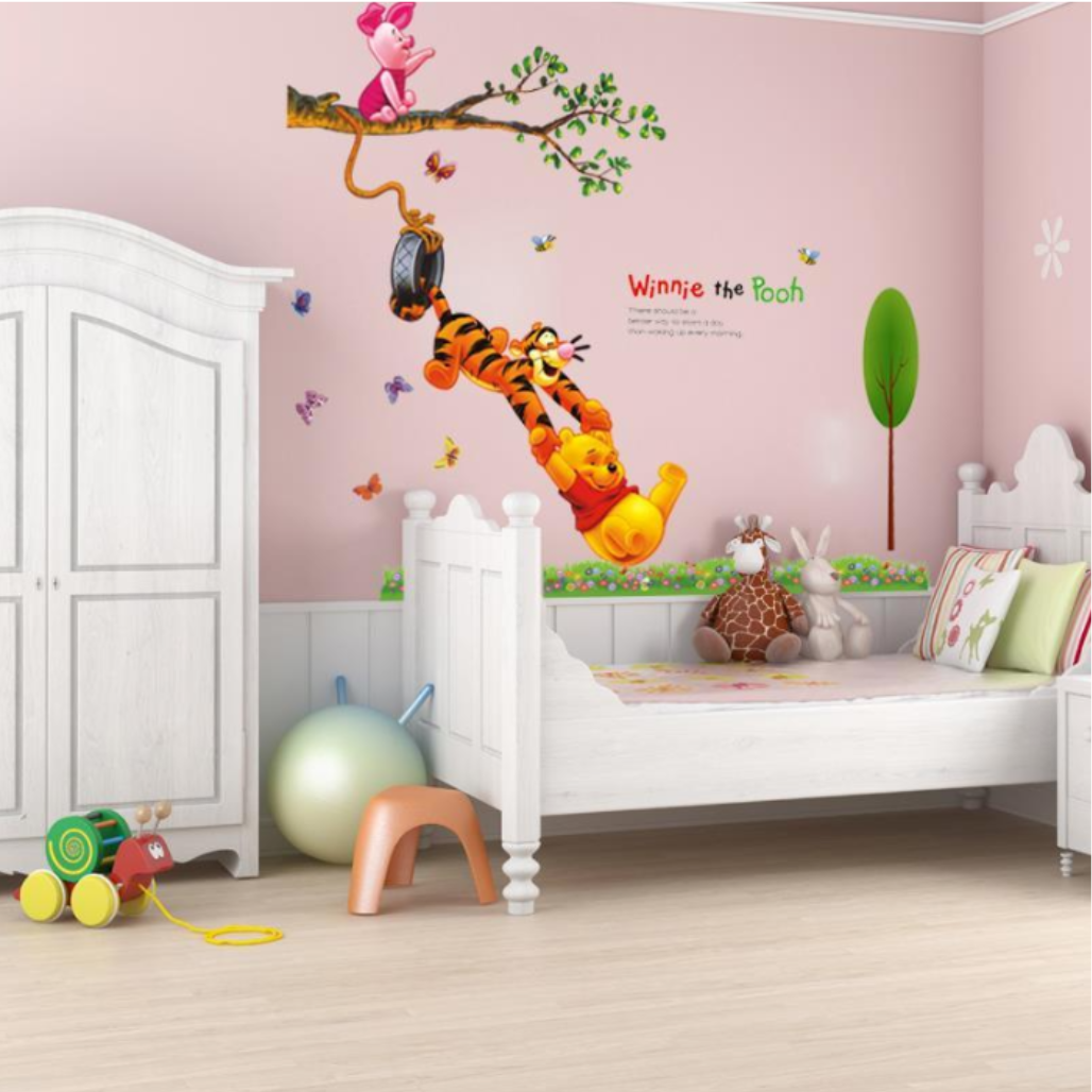 Наклейка вінілова Мультяшні тварини Вінні Пух та його друзі для дитячої кімнати 2 полотна по 30х90 см - фото 3 Наклейка вінілова Мультяшні тварини Вінні Пух та його друзі для дитячої кімнати 2 полотна по 30х90 см - фото 3