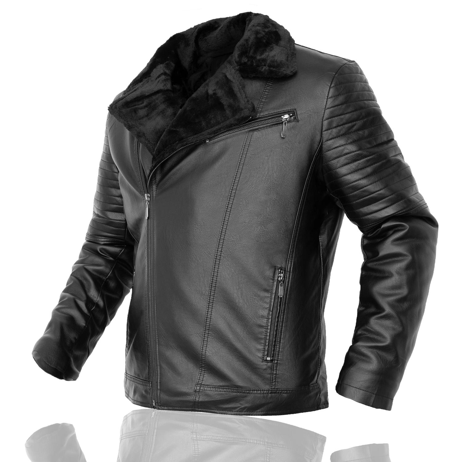 Дубленка-косуха Redskin из натуральной кожи р. 50 Черный (D23NV-EP-50) - фото 3