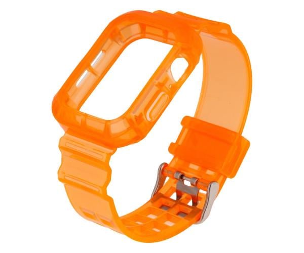 Ремешок Color Transparent для Apple Watch и Protect Case 40 мм Orange - фото 1
