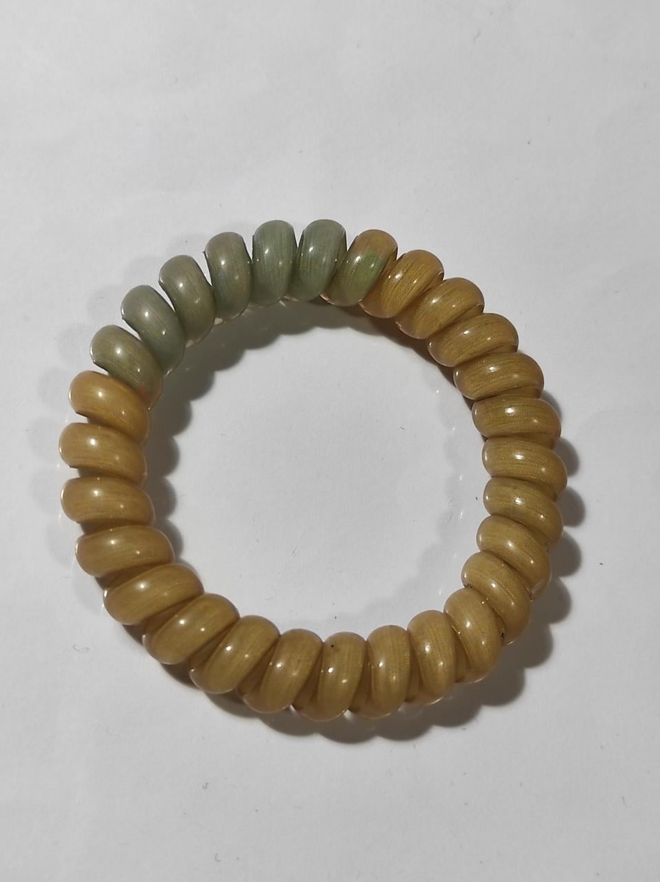 Резинка Спираль толстая с двухцветным рисунком 5,5 см Зелено-коричневый (52-4-1795)