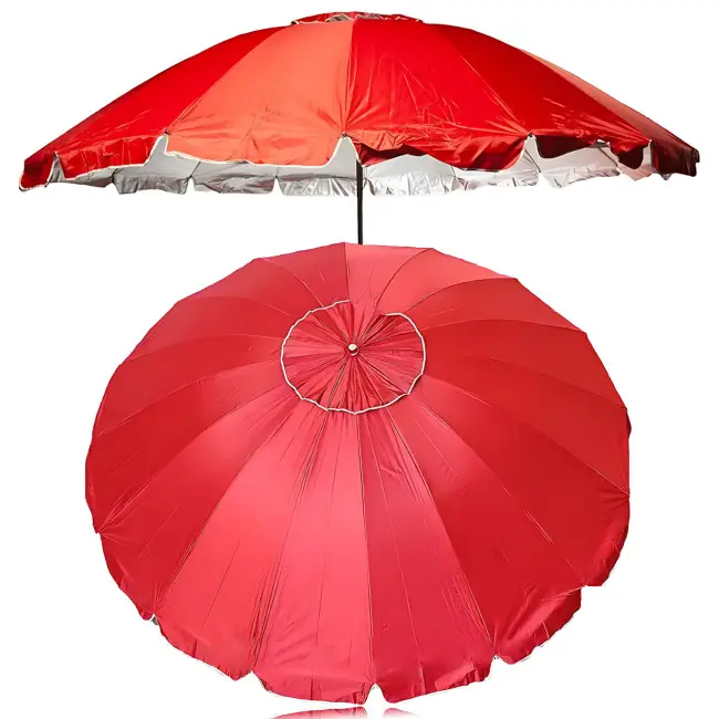 Парасолька торгова кругла з нейлону та металевими спицями D 2.5 м Червоний (zo25redkm) - фото 2 Парасолька торгова кругла з нейлону та металевими спицями D 2.5 м Червоний (zo25redkm) - фото 2