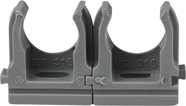 Держатель-клипса с фиксатором АСКО-УКРЕМ ⌀16 мм под дюбель полипропилен 50 шт. Серый (1730) - фото 2