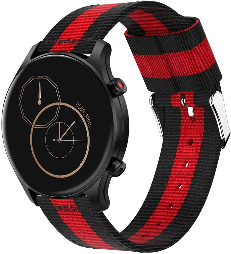 Ремешок тканевый Canvas для Haylou LS04 RS3 Black/Red (26302)