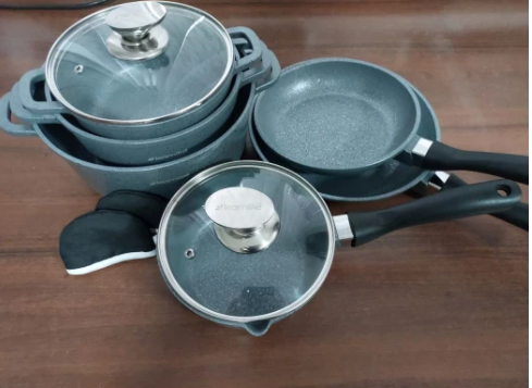 Набір каструль зі сковорідками Kamille з кришкою 1,3л/ 1,5л /2,3/4,5 2 шт. (4437) - фото 8 Набір каструль зі сковорідками Kamille з кришкою 1,3л/ 1,5л /2,3/4,5 2 шт. (4437) - фото 8