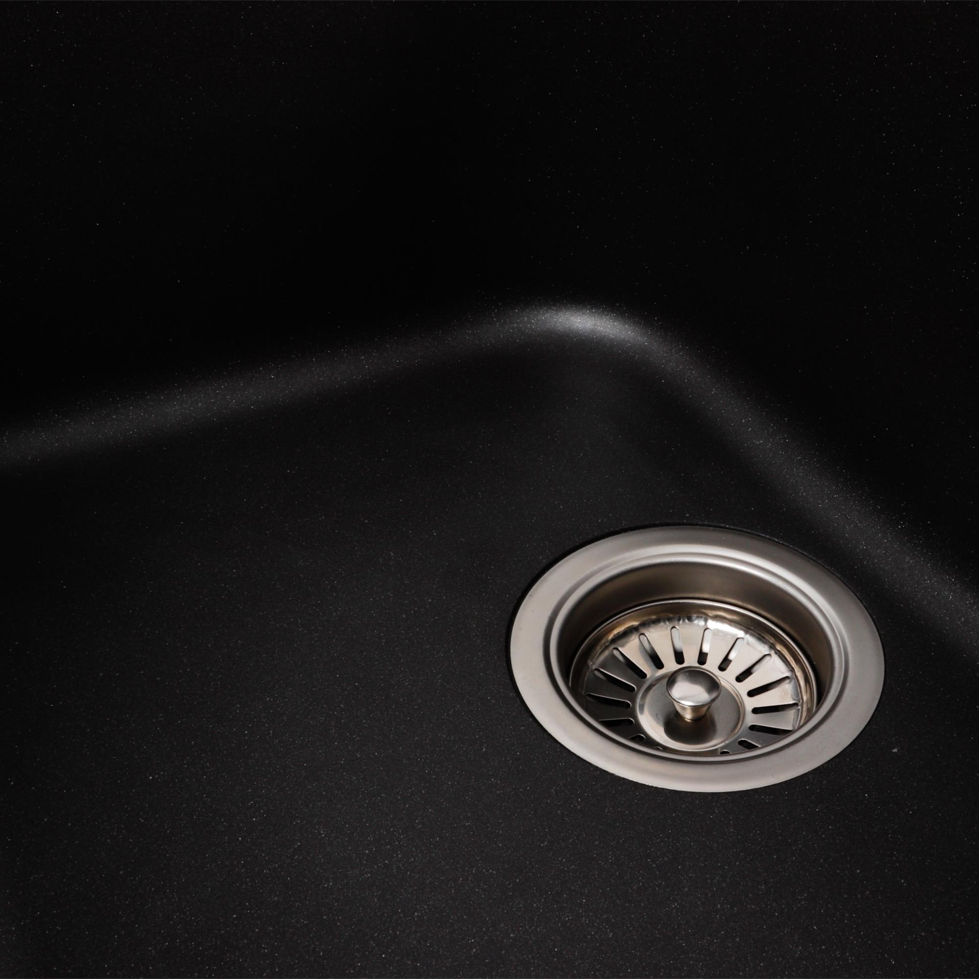 Мийка кухонна Platinum PLS-A41288 дві чаші гранітна прямокутна 785x498 мм Чорний (25968510) - фото 5