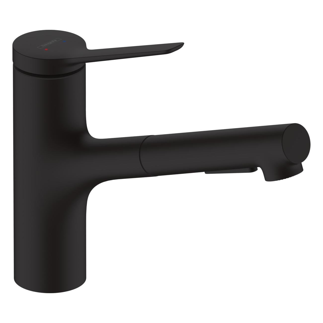 Смеситель для кухни Hansgrohe Zesis M33 с выдвижным изливом Черный (74800670)