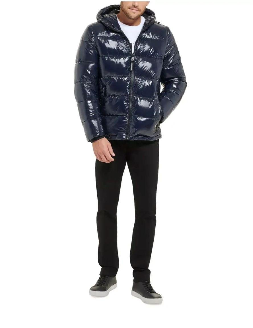 Куртка-пуховик чоловіча блискуча Calvin Klein XXL Синій (11334129) - фото 2 Куртка-пуховик чоловіча блискуча Calvin Klein XXL Синій (11334129) - фото 2