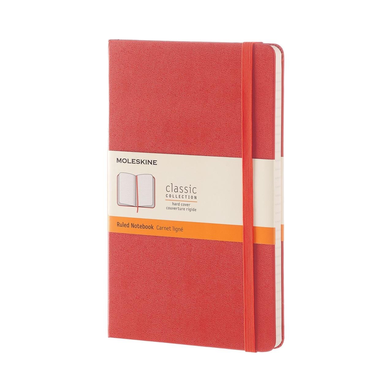Блокнот Moleskine Classic кораловый средний 240 страниц в линейку 13х21 см (8051272892642)